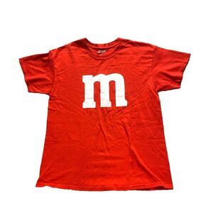 M & M's Shirt Adult Large Red Candy Halloween Streetwear Crewneck Pullover Mens